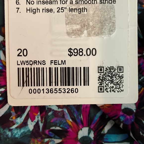 NWT size 20 Lululemon Base Pace HR 25” - Picture 4 of 4